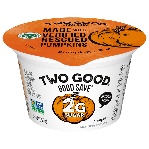 Save on Two Good Low Sugar Low Fat Pumpkin Greek Yogurt Cup Order Online Delivery GIANT
