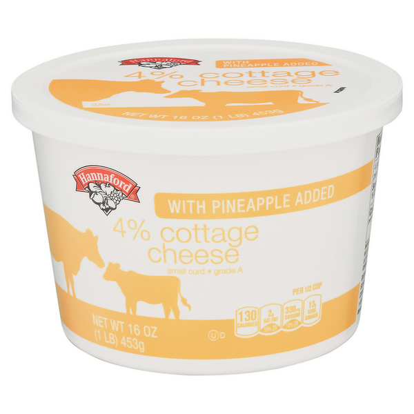 Hannaford 4% Small Curd Cottage Cheese with Pineapple