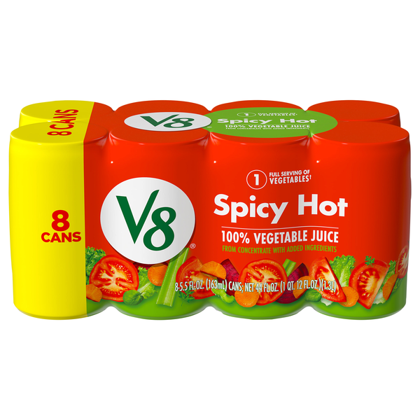 V8 Spicy Hot 100% Vegetable Juice - 8 pk