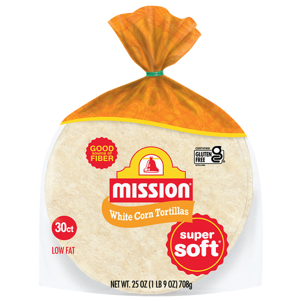 Mission Super Soft Low Fat White Corn Tortillas 4.5 Inch - 30 ct