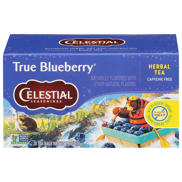 Celestial Seasonings Caffeine Free True Blueberry Herbal Tea Bags