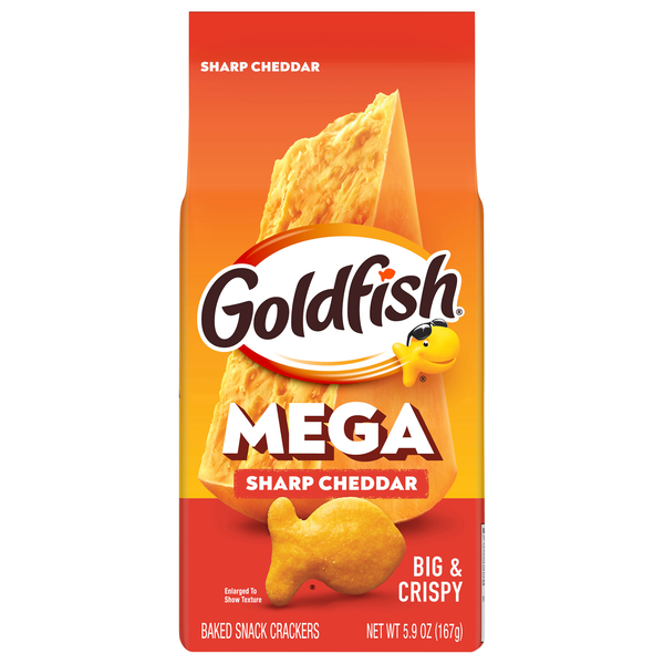 Goldfish Mega Bites Sharp Cheddar Cheese Crackers