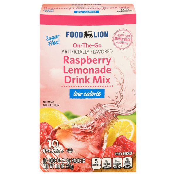 Food Lion Sugar Free Raspberry Lemonade Drink Mix - 10 ct