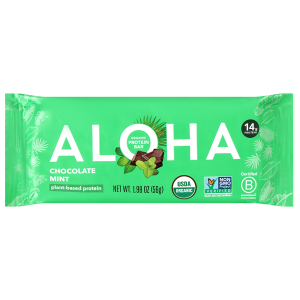 ALOHA Organic Plant Based Chocolate Mint Protein Bar