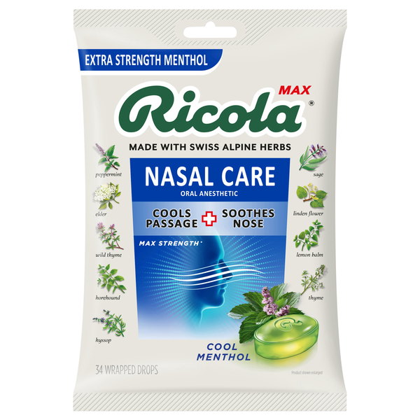 Ricola Max Cool Menthol Nasal Care Oral Anesthetic Drops