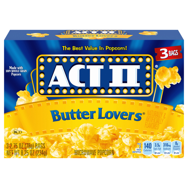 Act II Butter Lovers Microwave Popcorn - 3 ct