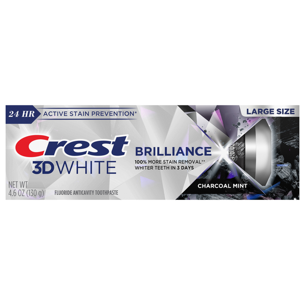 Crest 3D White Brilliance Charcoal Mint Toothpaste Large Size