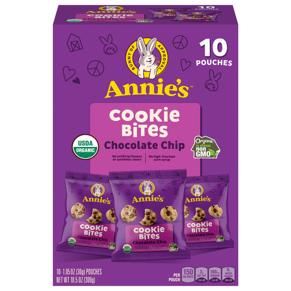 Annie's Organic Chocolate Chip Cookie Bites - 10 ct