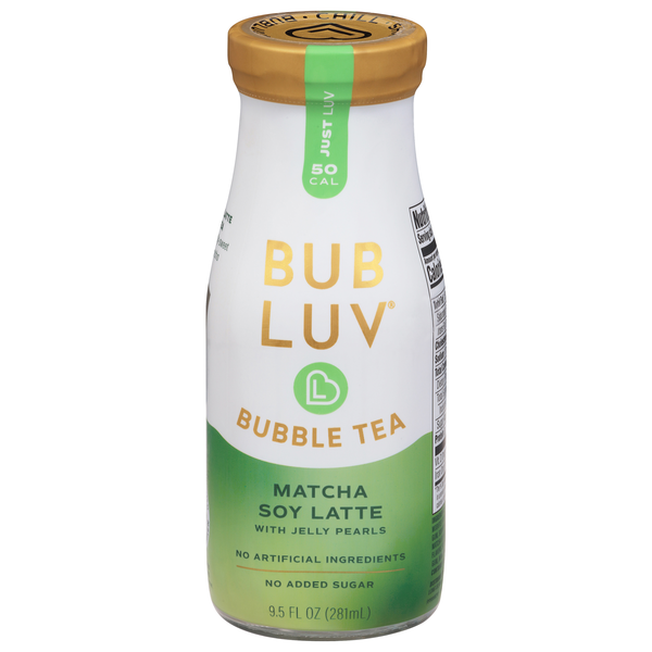 Bubluv Matcha Soy Latte with Jelly Pearls Bubble Tea