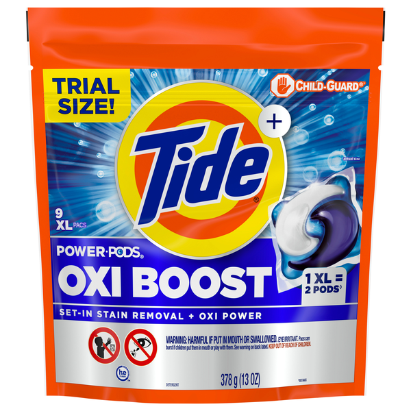 Tide Oxi Boost Power PODS Laundry Detergent Pacs - 9 ct
