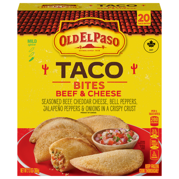 Old El Paso Beef & Cheese Taco Bites - 20 ct Frozen