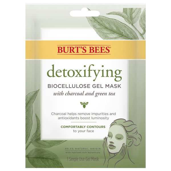 Burt's Bees Detoxifying Biocellulose Gel Mask with Charcoal & Green Tea