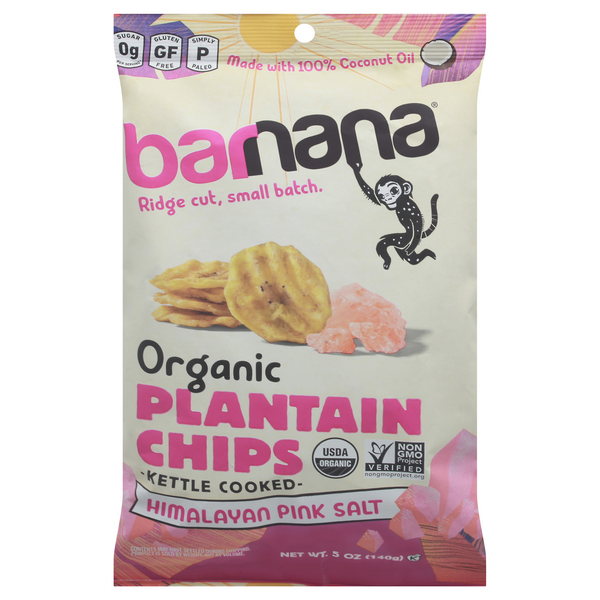 Barnana Organic Gluten Free Himalayan Pink Sea Salt Plantain Chips