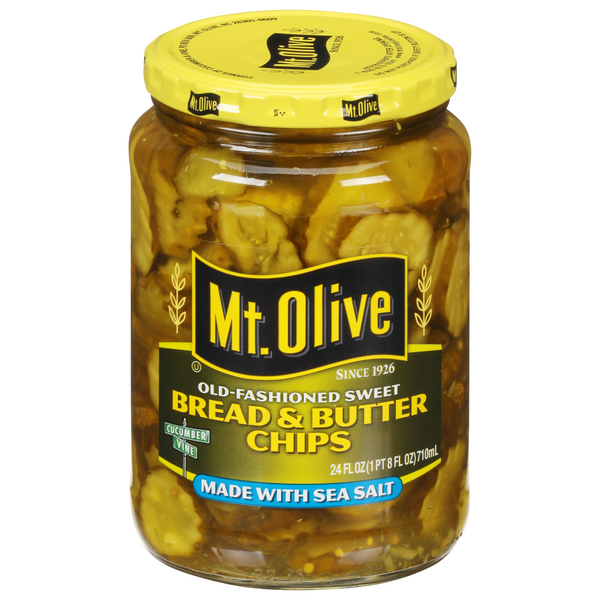 Mt. Olive Old-Fashioned Sweet Bread & Butter Pickle Chips Made w/Sea Salt