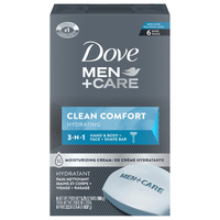 Dove Men+Care Clean Comfort 3-in-1 Body & Face Soap Bar - 6 ct