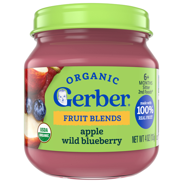 Gerber Organic 2nd Baby Food Apple Wild Blueberry