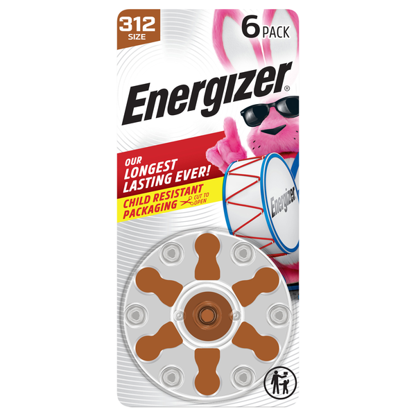 Energizer Zinc Air Size 312 Hearing Aid Batteries