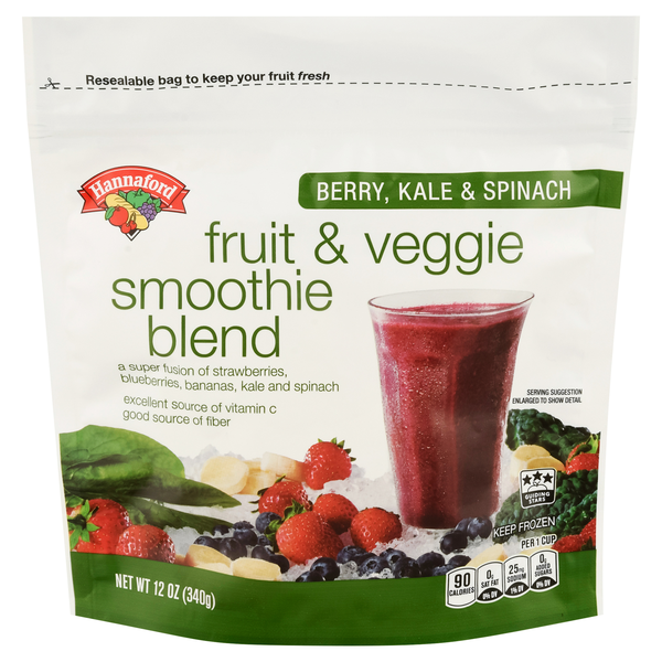 Hannaford Berry Kale & Spinach Fruit & Veggie Smoothie Blend Frozen