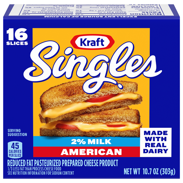 Kraft Singles 2% Milk Reduced Fat American Cheese Slices - 16 ct