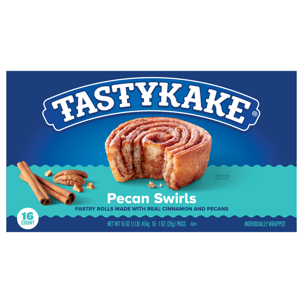Tastykake Pecan Swirls Pastry Rolls - 16 ct
