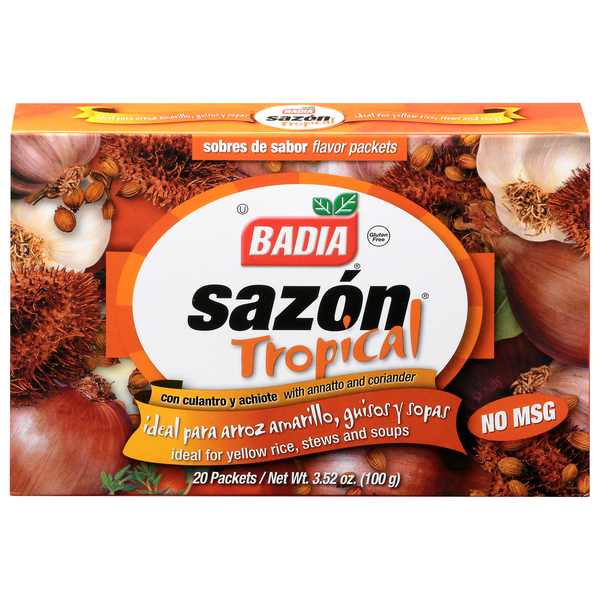 Badia Sazon Tropical Flavor Packets with Annatto & Coriander - 20 ct