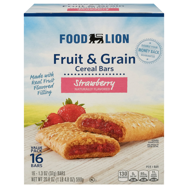 Save on Food Lion Strawberry Fruit & Grain Cereal Bars 16 ct Order