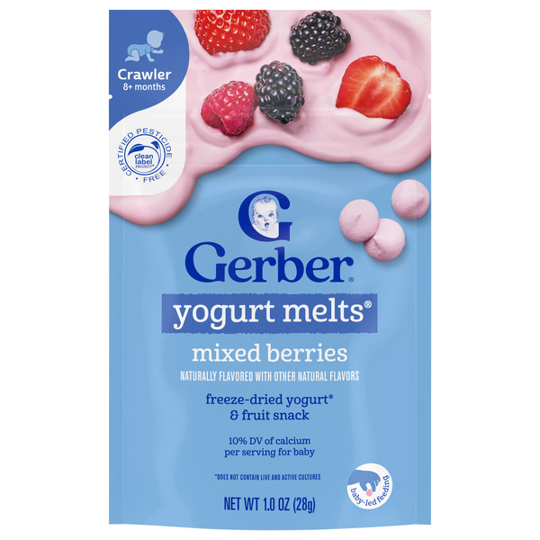 Gerber Snacks Baby Mixed Berries Yogurt Melts 8+ Months