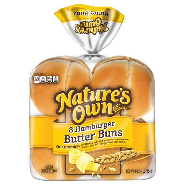 Nature's Own Butter Hamburger Buns - 8 ct