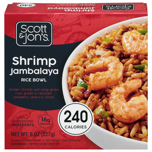 Save on Scott & Jon's Shrimp Jambalaya Rice Bowl Frozen Meal Order