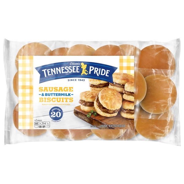 Odom's Tennessee Pride Snack Size Sausage & Buttermilk Biscuits - 20 ct