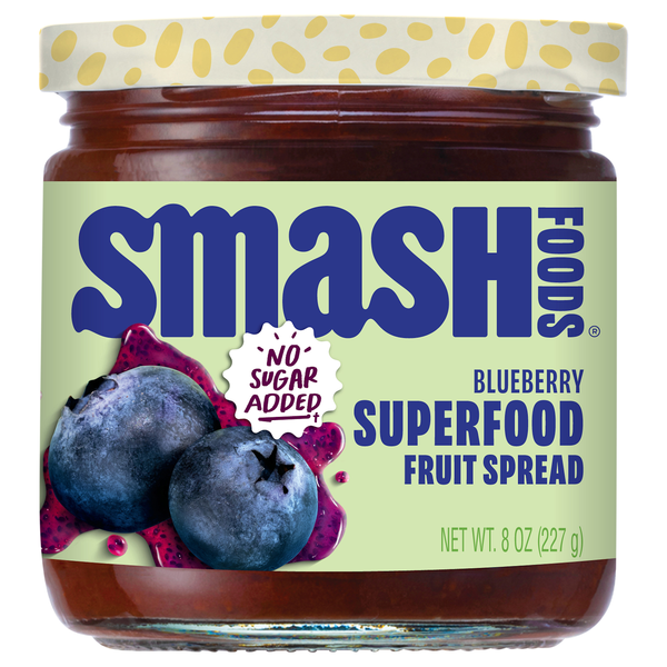 Smash Foods No Sugar Added Blueberry Superfood Fruit Spread