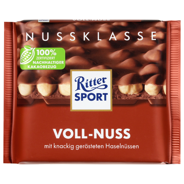 Ritter Sport Milk Chocolate Candy Bar with Whole Hazelnuts