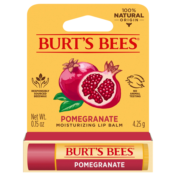 Burt's Bees Lip Balm Moisturizing with Pomegranate Oil 100% Natural