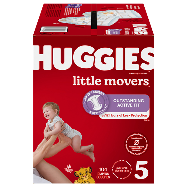 Huggies Little Movers Size 5 Baby Diapers 27+ lb