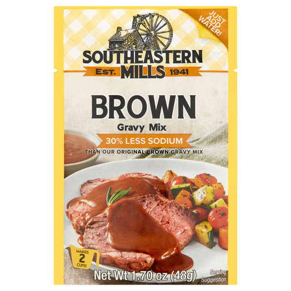 Save on Southeastern Mills 30 Less Sodium Brown Gravy Mix Packet Order