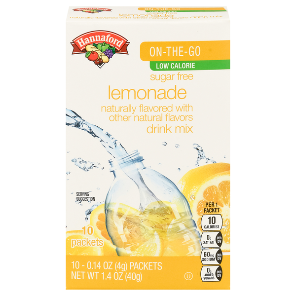 Hannaford On-the-Go Drink Mix Lemonade Low Calorie - 10 ct