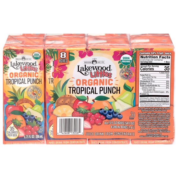 Lakewood Littles Organic Tropical Punch Juice Drink from Concentrate - 8pk