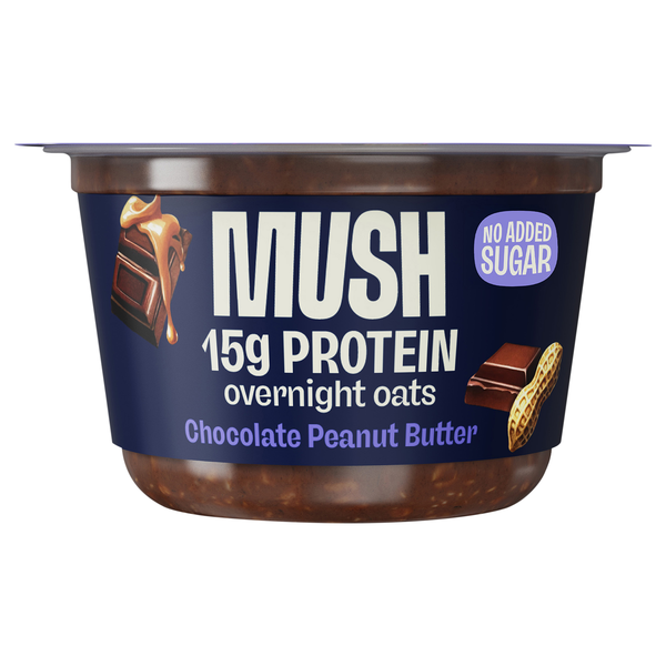 MUSH Gluten & Dairy Free Chocolate Peanut Butter Protein Overnight Oats