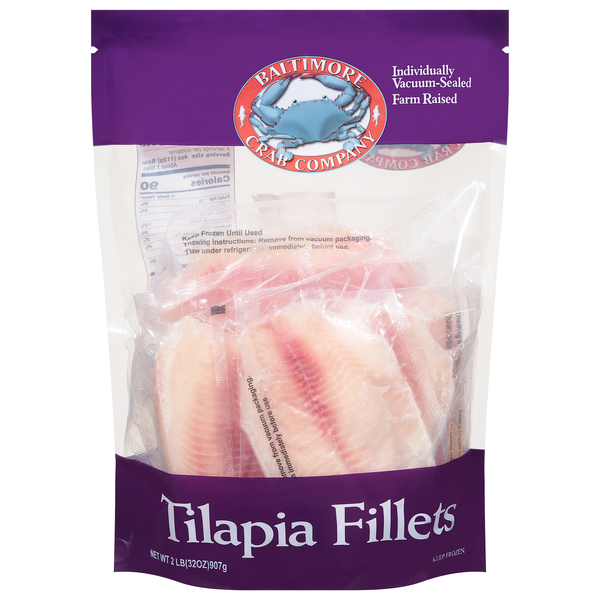 Baltimore Crab Company Farm Raised Tilapia Fillets - 8 ct Frozen