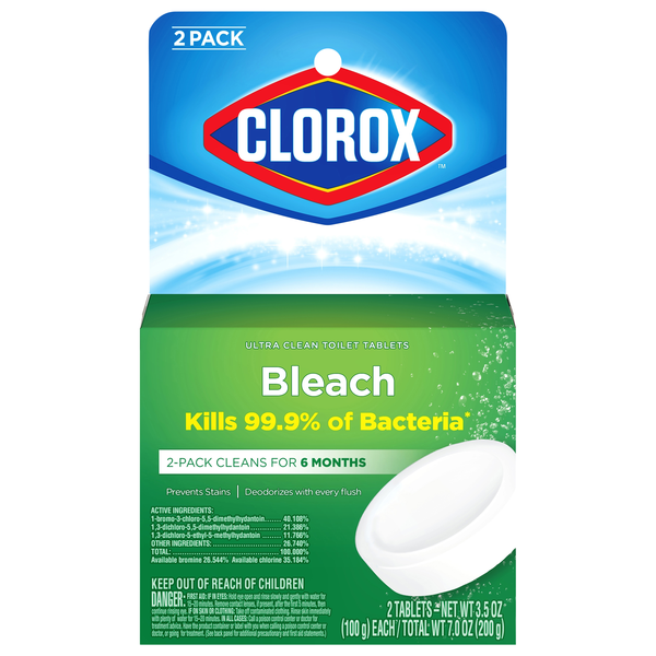 Clorox Ultra Clean Toilet Bowl Tablets Bleach - 2 ct