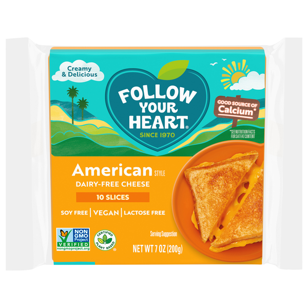 Follow Your Heart Dairy Free Plant-Based Vegan American Slices - 10 ct