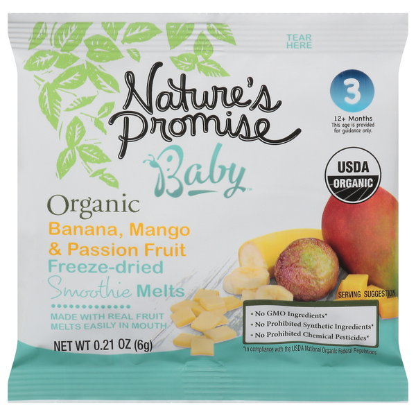 Nature's Promise Organic Baby 3 Banana Mango & Passionfruit Smoothie Melts