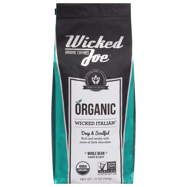 Wicked Joe Organic Wicked Italian Dark Roast Whole Bean Coffee