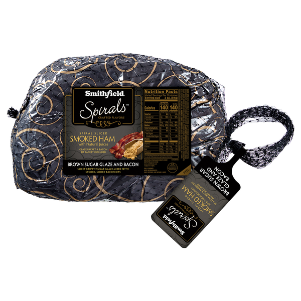 Smithfield Brown Sugar Glaze with Bacon Spiral Sliced Ham