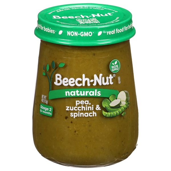 Beech-Nut Naturals Stage 2 Baby Food Spinach Zucchini & Peas