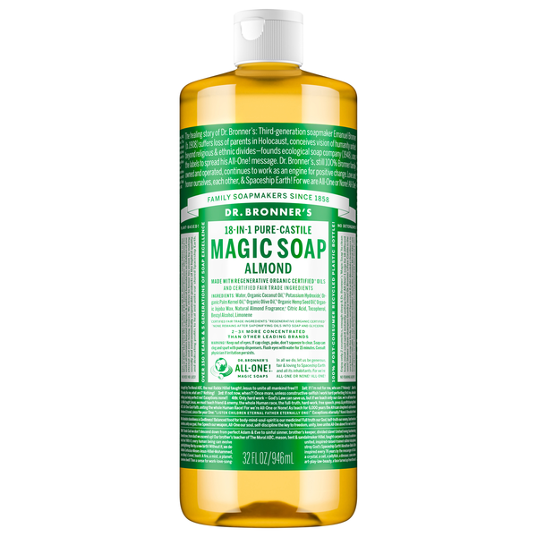 Dr. Bronner's Organic 18-in-1 Hemp Almond Pure Castile Liquid Soap
