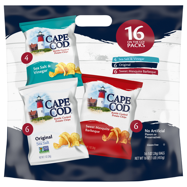 Cape Cod On-the-Go Potato Chips Assorted - 16 ct