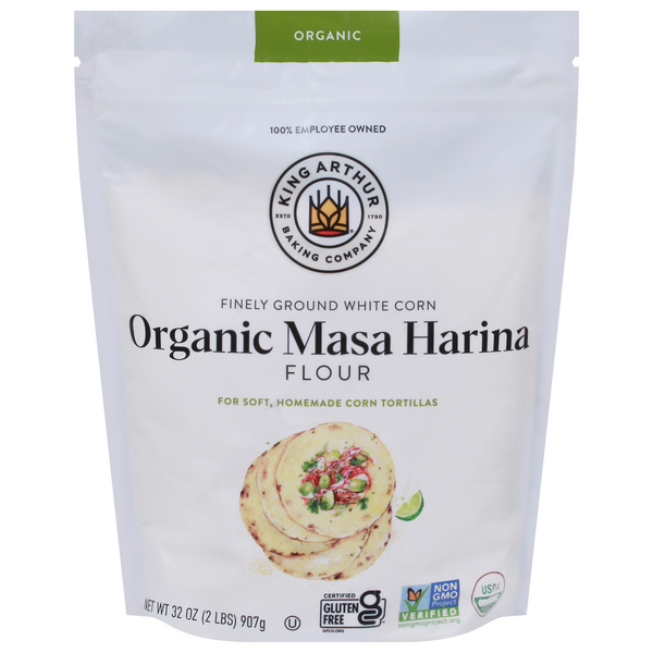 King Arthur Organic Masa Harina Finely Ground White Corn Flour