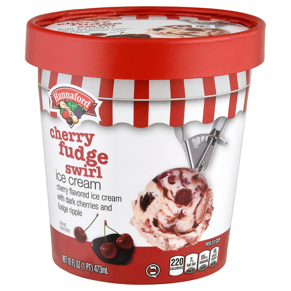Hannaford Cherry Fudge Swirl Ice Cream
