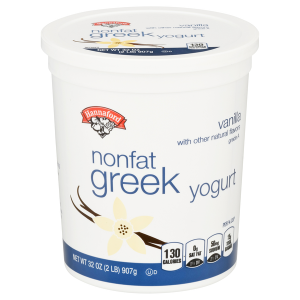 Hannaford Non Fat Vanilla Greek Yogurt